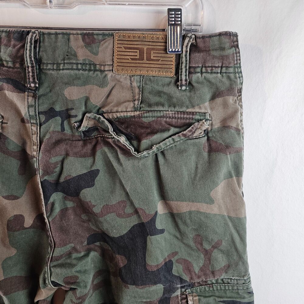 Jordan Craig Cargo Pants Mens 32x32 Camo Military Patch Distressed Streetwear - Picture 8 of 12